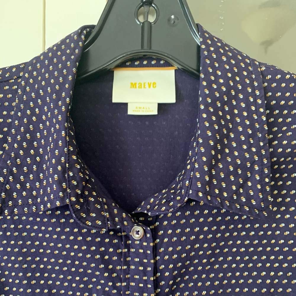 Maeve long sleeve polka dot dress shirt